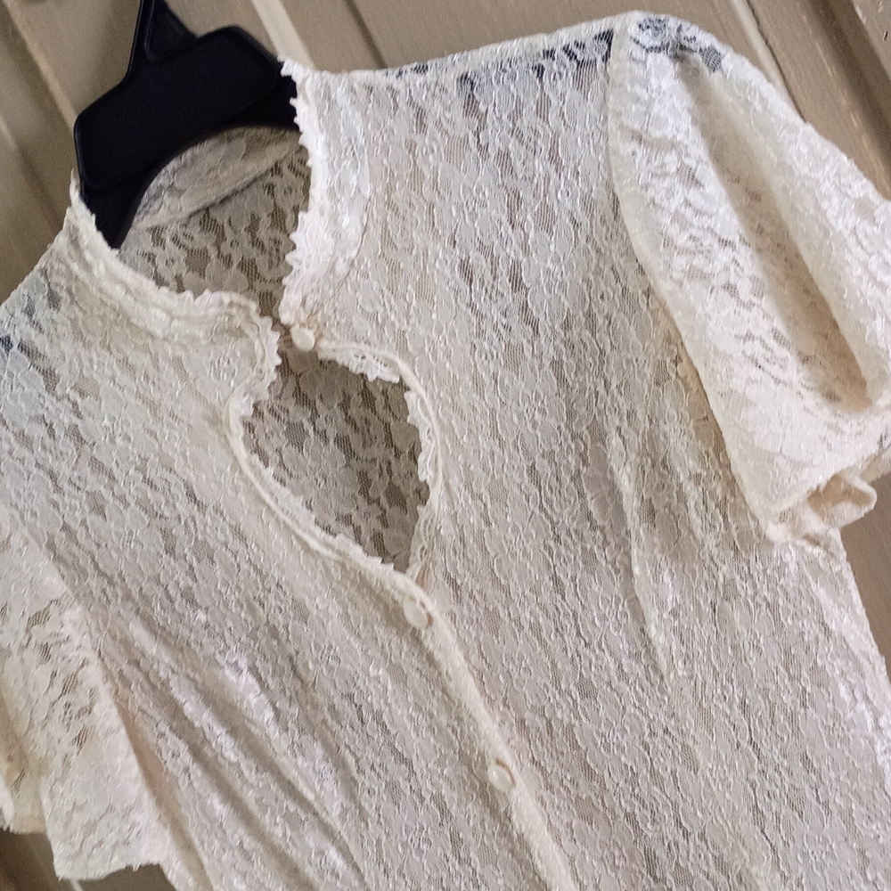 Vintage Y2K Victorian Formal Wedding Long Maxi Duster Mock Neck USA
